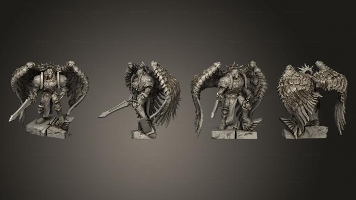 Figurines heroes, monsters and demons (Combat Angel 2, STKM_4727) 3D models for cnc