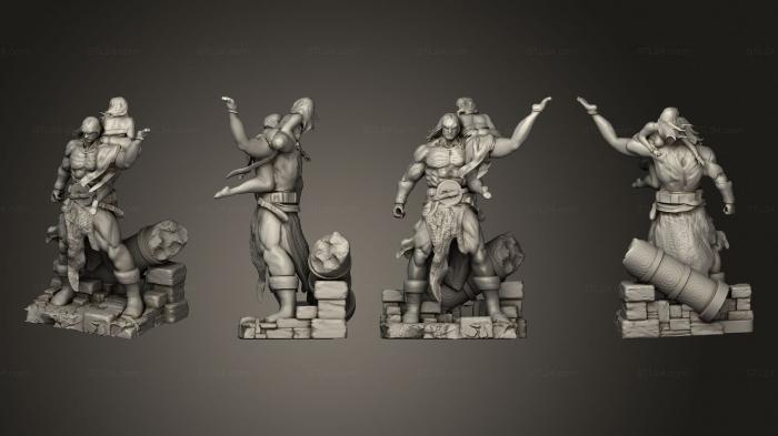 Figurines heroes, monsters and demons (Conan washed, STKM_4737) 3D models for cnc