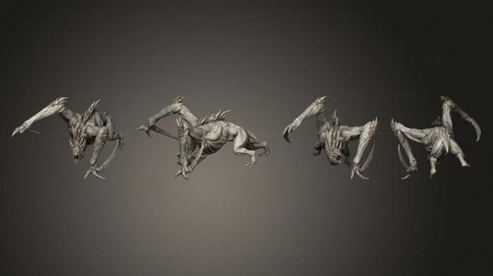 Figurines heroes, monsters and demons (Crawling Bat Strike Full, STKM_4770) 3D models for cnc