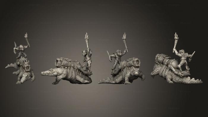 Статуэтки герои, монстры и демоны (Крокодиловая пушка 02 Monkey v 2, STKM_4803) 3D модель для ЧПУ станка