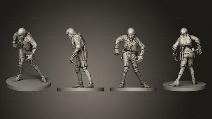 Статуэтки герои, монстры и демоны (Скрещенные копья Немертвого моряка отражали друг друга, STKM_4813) 3D модель для ЧПУ станка