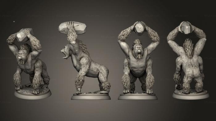 Figurines heroes, monsters and demons (Crushing big monkey base, STKM_4822) 3D models for cnc