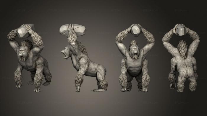 Статуэтки герои, монстры и демоны (Сокрушительная крупная обезьяна freescale, STKM_4823) 3D модель для ЧПУ станка