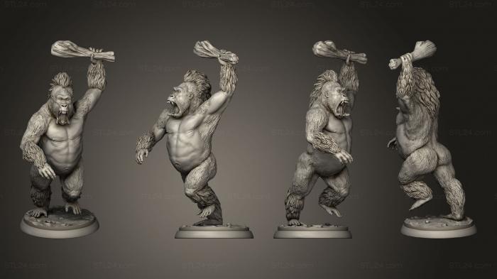 Figurines heroes, monsters and demons (Crushing monkey pose 3, STKM_4826) 3D models for cnc