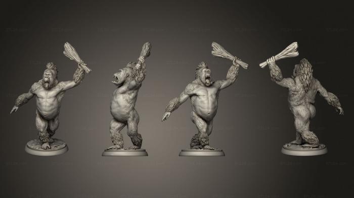 Figurines heroes, monsters and demons (Crushing monkey pose 4, STKM_4827) 3D models for cnc