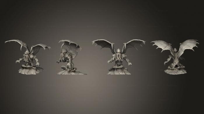 Статуэтки герои, монстры и демоны (Колоссальный Ктулху, STKM_4831) 3D модель для ЧПУ станка