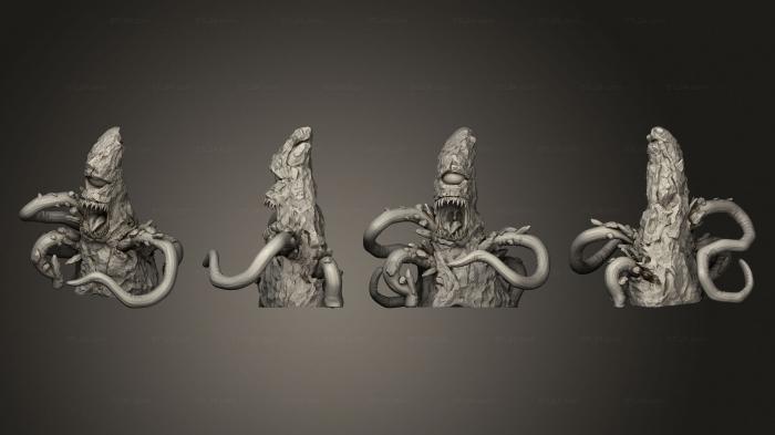 Статуэтки герои, монстры и демоны (Ктулхуанский крик, STKM_4833) 3D модель для ЧПУ станка