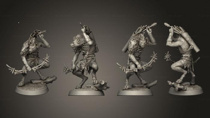 Figurines heroes, monsters and demons (Cult of Hunger Gnoll Archer, STKM_4850) 3D models for cnc