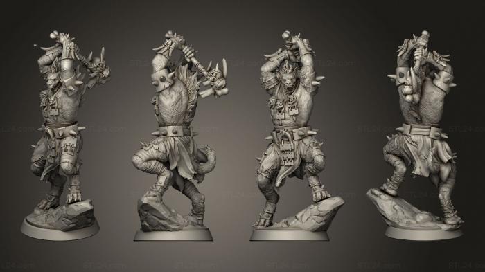 Figurines heroes, monsters and demons (Cult of Hunger Gnoll Lord, STKM_4852) 3D models for cnc
