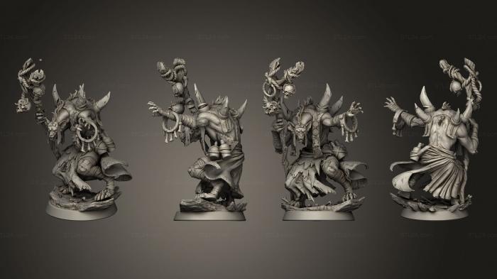 Figurines heroes, monsters and demons (Cult of Hunger Gnoll Shaman, STKM_4853) 3D models for cnc