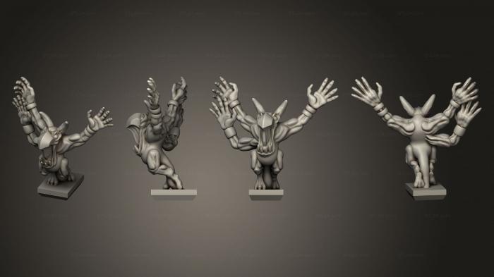 Figurines heroes, monsters and demons (Daemon Army Big Flame 1, STKM_4879) 3D models for cnc