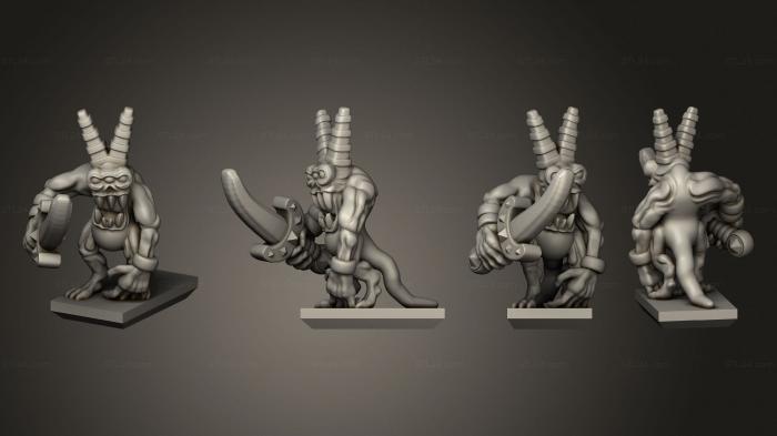 Figurines heroes, monsters and demons (Daemon Army Big Flame 3, STKM_4881) 3D models for cnc
