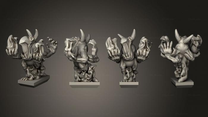 Figurines heroes, monsters and demons (Daemon Army Big Flame 13, STKM_4882) 3D models for cnc