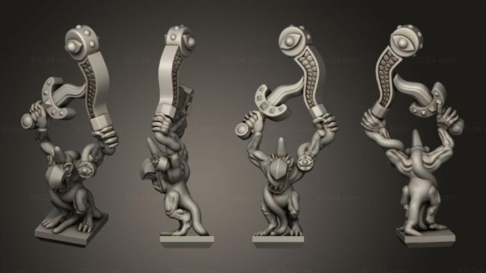 Figurines heroes, monsters and demons (Daemon Army Big Flame 14, STKM_4883) 3D models for cnc
