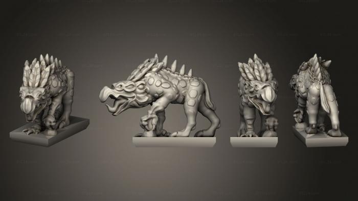 Figurines heroes, monsters and demons (Daemon Army Chaos Houndbase 1, STKM_4884) 3D models for cnc