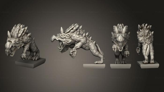 Figurines heroes, monsters and demons (Daemon Army Chaos Houndbase 2, STKM_4885) 3D models for cnc