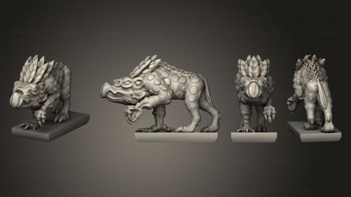 Figurines heroes, monsters and demons (Daemon Army Chaos Houndbase 3, STKM_4886) 3D models for cnc