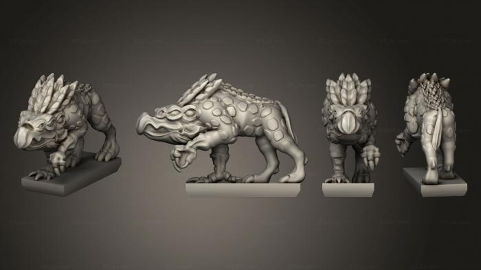 Figurines heroes, monsters and demons (Daemon Army Chaos Houndbase 4, STKM_4887) 3D models for cnc