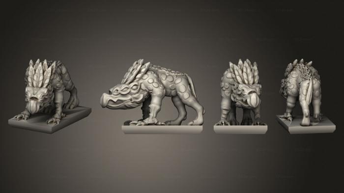Figurines heroes, monsters and demons (Daemon Army Chaos Houndbase 5, STKM_4888) 3D models for cnc