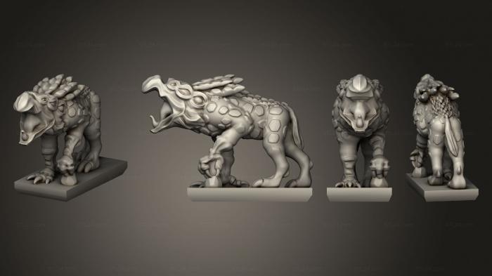 Figurines heroes, monsters and demons (Daemon Army Chaos Houndbase 6, STKM_4889) 3D models for cnc