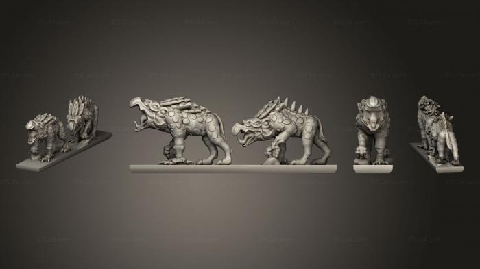 Figurines heroes, monsters and demons (Daemon Army Chaos Houndsstrip 1, STKM_4890) 3D models for cnc