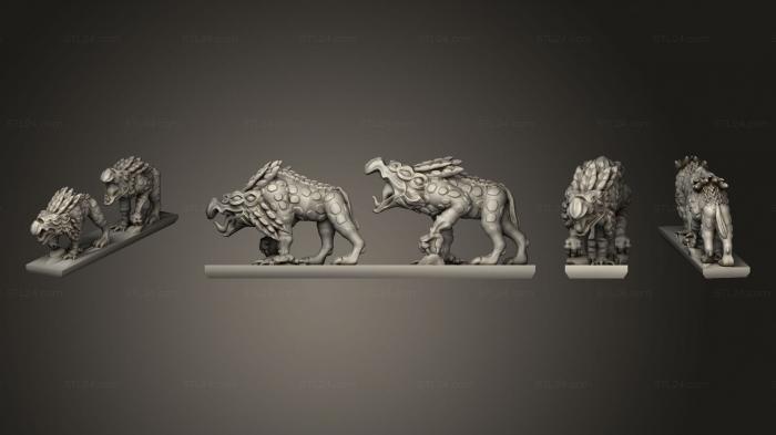 Figurines heroes, monsters and demons (Daemon Army Chaos Houndsstrip 2, STKM_4891) 3D models for cnc