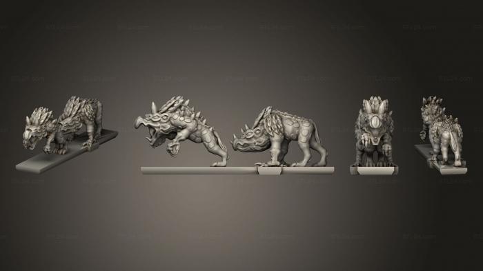 Figurines heroes, monsters and demons (Daemon Army Chaos Houndsstrip 3, STKM_4892) 3D models for cnc