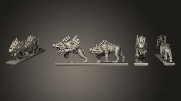 Figurines heroes, monsters and demons (Daemon Army Chaos Houndsstrip 4, STKM_4893) 3D models for cnc