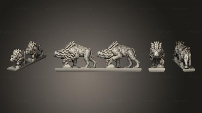 Figurines heroes, monsters and demons (Daemon Army Chaos Houndsstrip 5, STKM_4894) 3D models for cnc