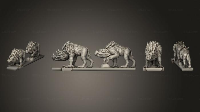 Figurines heroes, monsters and demons (Daemon Army Chaos Houndsstrip 6, STKM_4895) 3D models for cnc