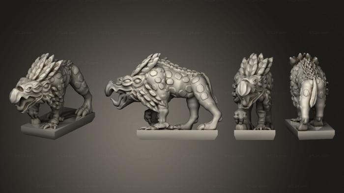 Figurines heroes, monsters and demons (Daemon Army Chaos Houndvbase 12, STKM_4896) 3D models for cnc