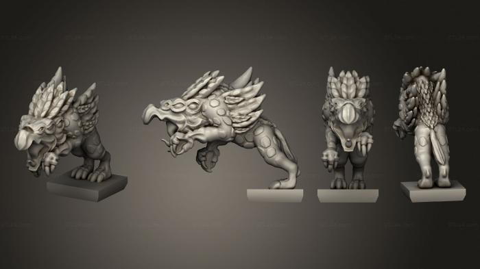 Figurines heroes, monsters and demons (Daemon Army Chaos Houndvbase 22, STKM_4897) 3D models for cnc