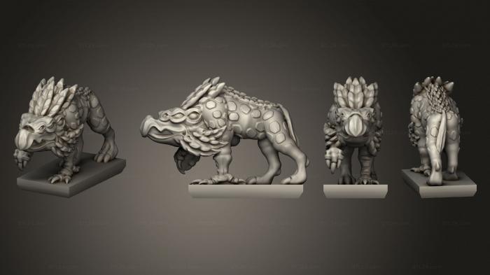 Figurines heroes, monsters and demons (Daemon Army Chaos Houndvbase 32, STKM_4898) 3D models for cnc