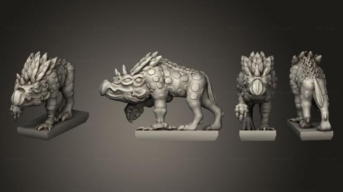 Figurines heroes, monsters and demons (Daemon Army Chaos Houndvbase 42, STKM_4899) 3D models for cnc