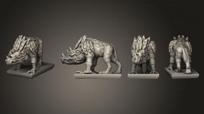 Figurines heroes, monsters and demons (Daemon Army Chaos Houndvbase 52, STKM_4900) 3D models for cnc