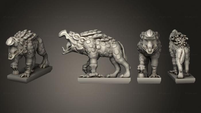 Figurines heroes, monsters and demons (Daemon Army Chaos Houndvbase 62, STKM_4901) 3D models for cnc