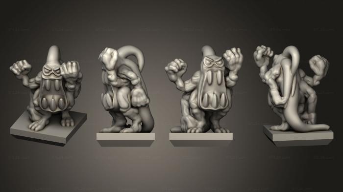 Figurines heroes, monsters and demons (Daemon Army Small Flame 3, STKM_4905) 3D models for cnc