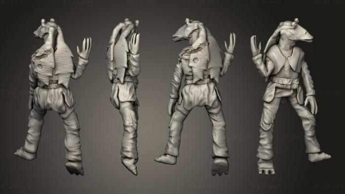 Figurines heroes, monsters and demons (Dead Gungan 2, STKM_4931) 3D models for cnc