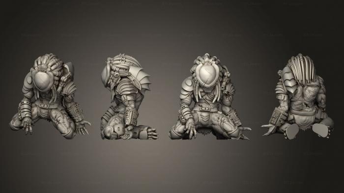 Figurines heroes, monsters and demons (DEAD SKULL HUNTER FIGHTING TO THE END, STKM_4935) 3D models for cnc