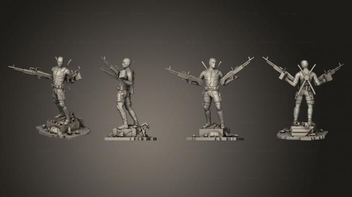 Figurines heroes, monsters and demons (Deadpool 01, STKM_4939) 3D models for cnc