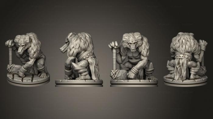 Figurines heroes, monsters and demons (Depths of Savage Atoll KS Ape Shaman 002, STKM_5025) 3D models for cnc