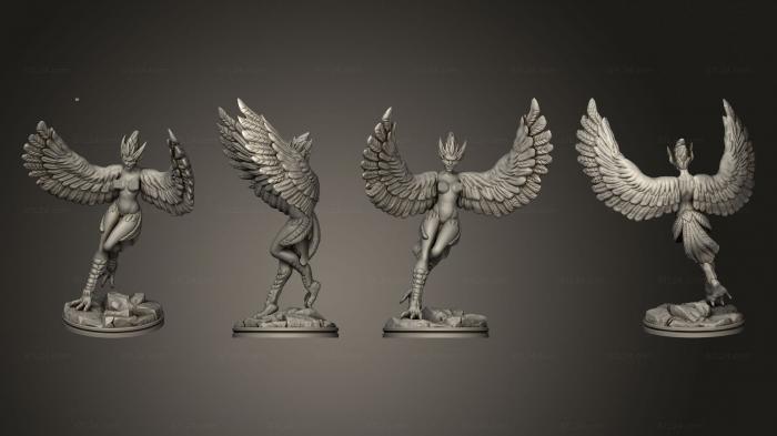 Figurines heroes, monsters and demons (Depths of Savage Atoll KS Harpy A Wing 1 003, STKM_5034) 3D models for cnc
