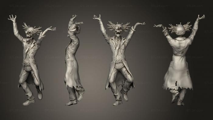 Figurines heroes, monsters and demons (Dr Zombiestein Laughing, STKM_5120) 3D models for cnc