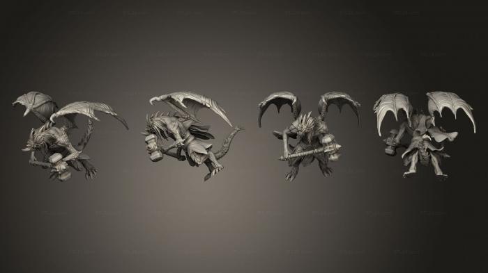 Figurines heroes, monsters and demons (Draconic Demon Blue Hammer, STKM_5122) 3D models for cnc