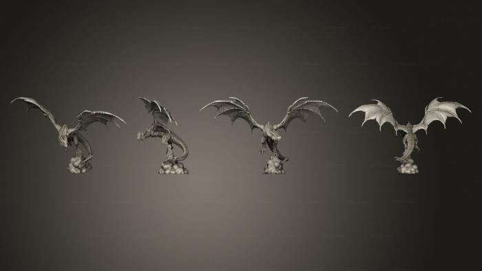 Статуэтки герои, монстры и демоны (Драконическая Виверна, Летающая Большими, STKM_5125) 3D модель для ЧПУ станка