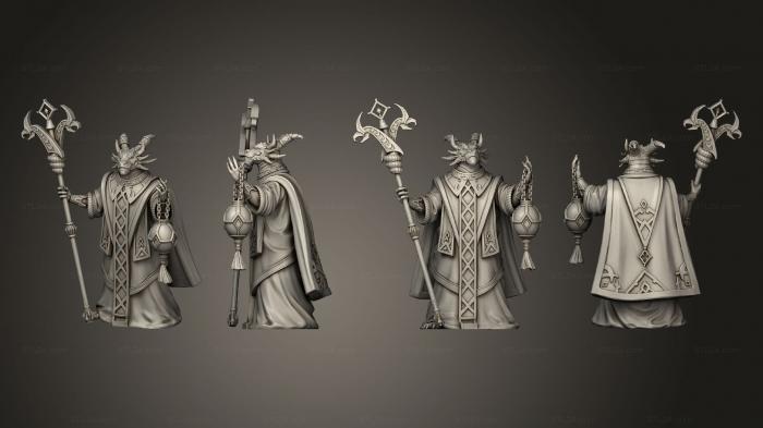 Статуэтки герои, монстры и демоны (Драконорожденный Священник фрискейл, STKM_5152) 3D модель для ЧПУ станка