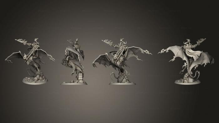 Статуэтки герои, монстры и демоны (Всадники Ужасных Летучих мышей Тиранно 1, STKM_5162) 3D модель для ЧПУ станка