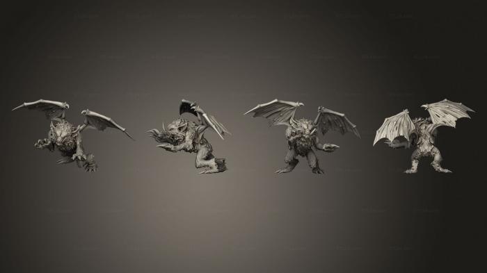 Статуэтки герои, монстры и демоны (Подземелье И Зверь, Атакующий Больших Размеров, STKM_5200) 3D модель для ЧПУ станка