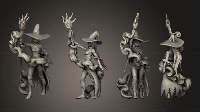 Статуэтки герои, монстры и демоны (Магия Юной Ведьмы в Подземелье, STKM_5205) 3D модель для ЧПУ станка