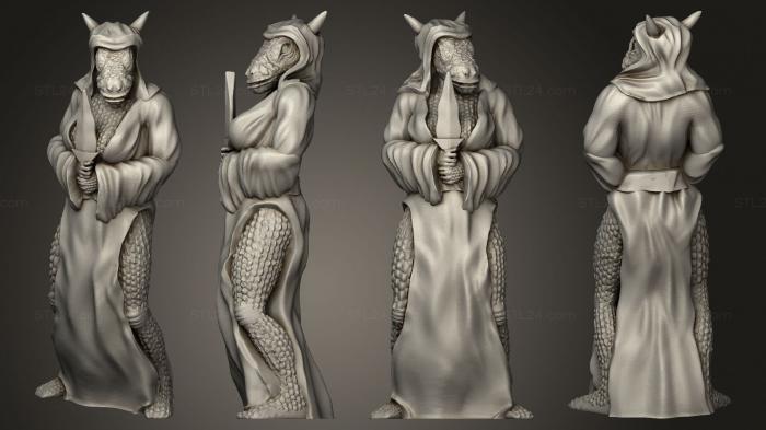 Статуэтки герои, монстры и демоны (Подземелья и Монстры, Мини-Кинжал Женщины-Дракона Борн, STKM_5209) 3D модель для ЧПУ станка
